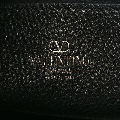 Valentino Garavani Grained Calfskin Rockstud Hobo Bag Black 6 of 8