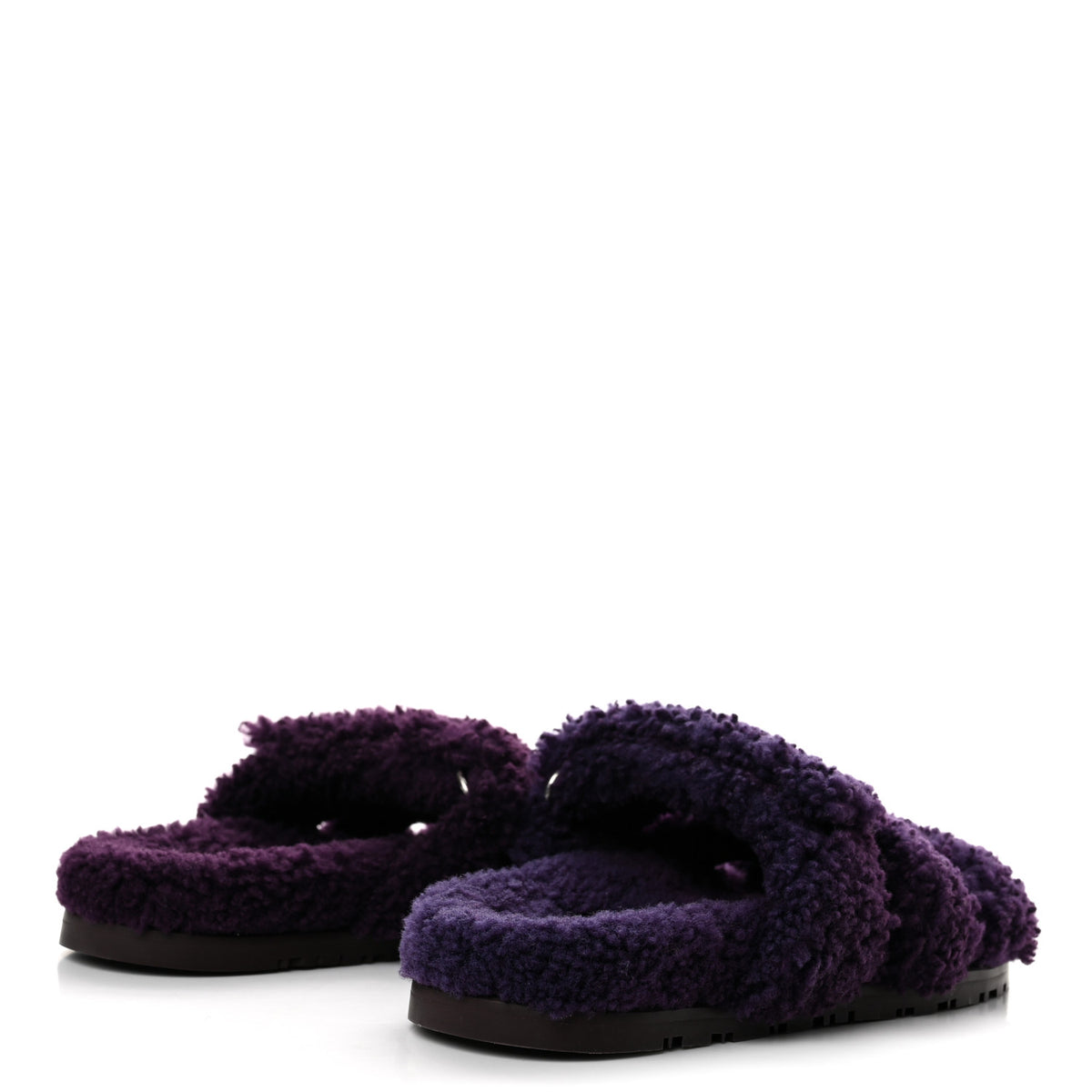 Hermes Woolskin Womens Chypre Sandals 36 Violet Fonce 5 of 9