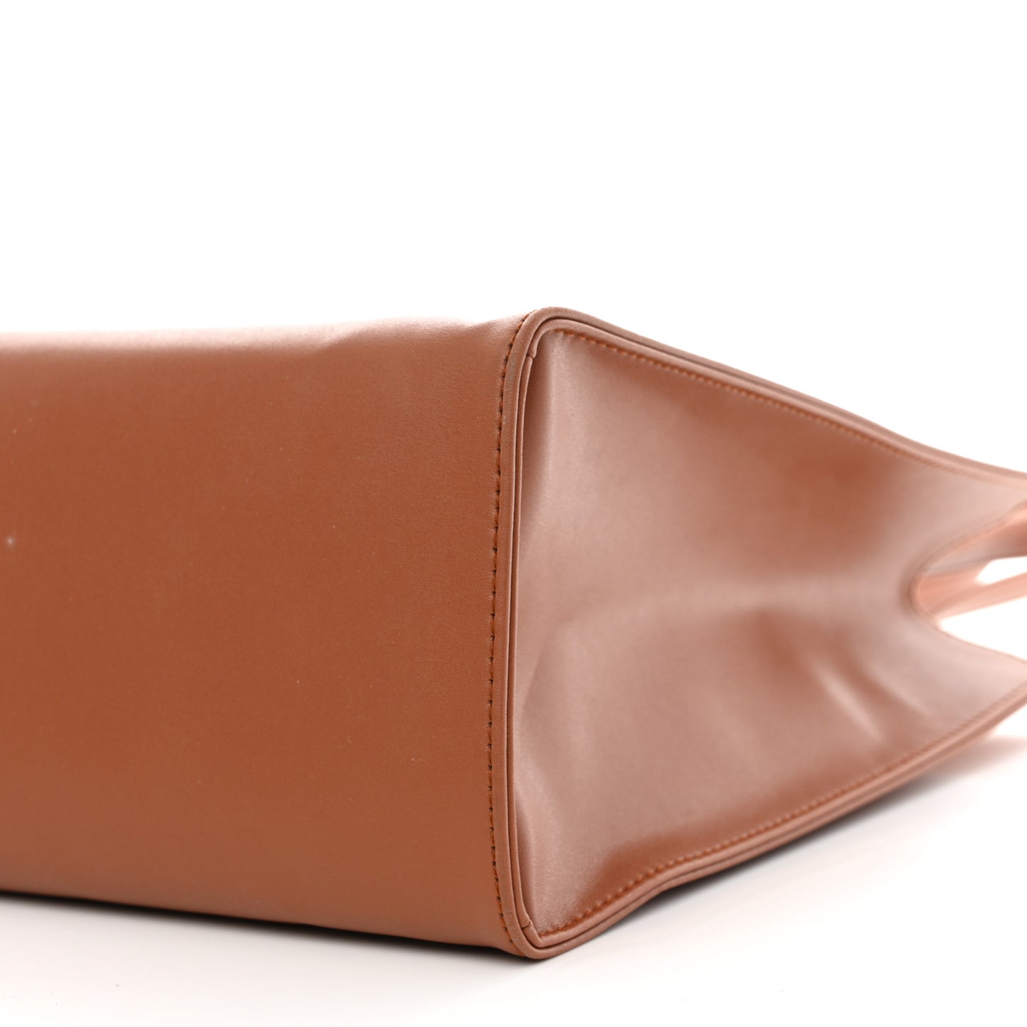 Vegan Leather Medium Shopping Bag Tan