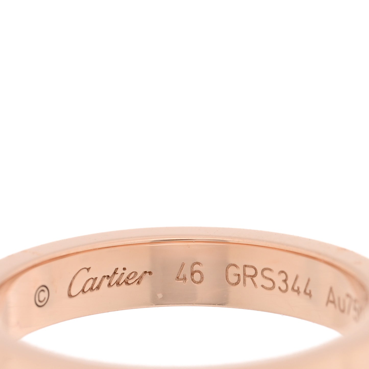 18K Pink Gold Diamond 3mm C De Cartier Wedding Band Ring 46 3.75