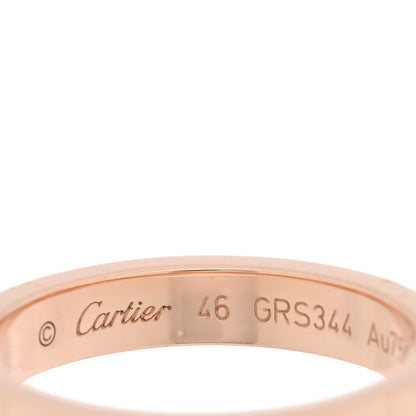 Cartier 18K Pink Gold Diamond 3mm C De Cartier Wedding Band Ring 46 3.75 4 of 5