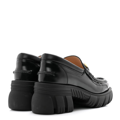 Gucci Magnum Calfskin Nappa Samoa Womens Horsebit Platform Chunky Lug Sole 40mm Loafers 37 Black 4 of 11