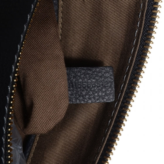 Calfskin Large Marcie Satchel Black