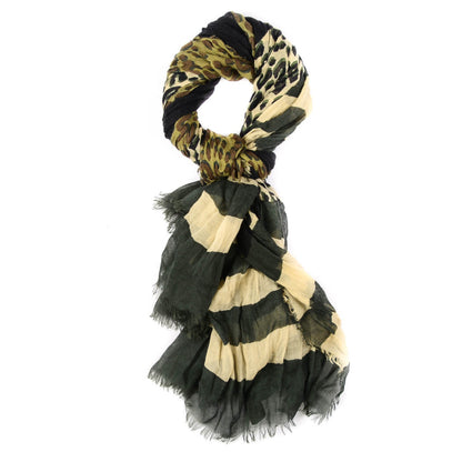 Louis Vuitton Cashmere Silk Leopard V Stole Kaki Vanilla 1 of 9