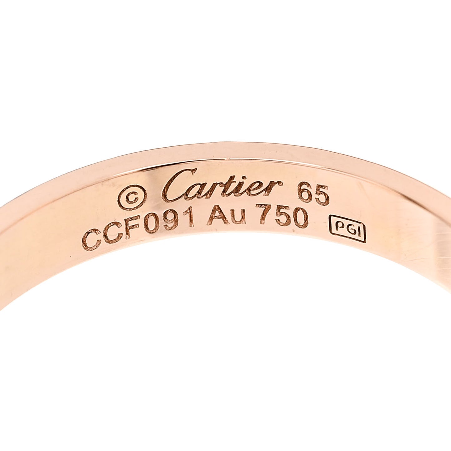18K Pink Gold 3.5mm LOVE Wedding Band Ring 65 11