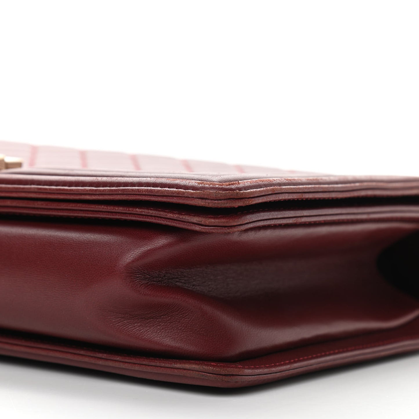 Lambskin Quilted New Medium Boy Flap Dark Red