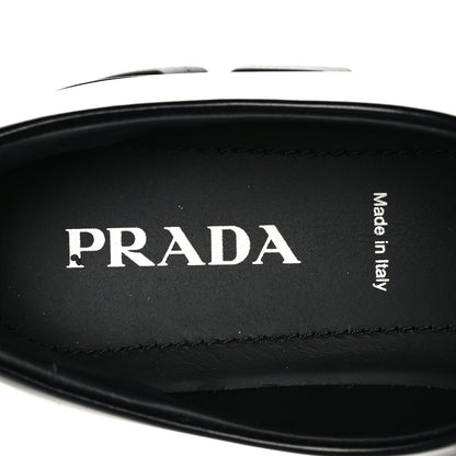 Prada Spazzolato Triangle Logo Monolith Pointy 55mm Loafers 41 Black 8 of 9