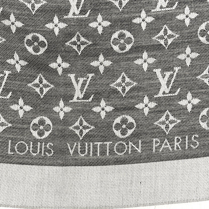 Louis Vuitton Silk Wool Monogram Denim Shawl Black 3 of 3