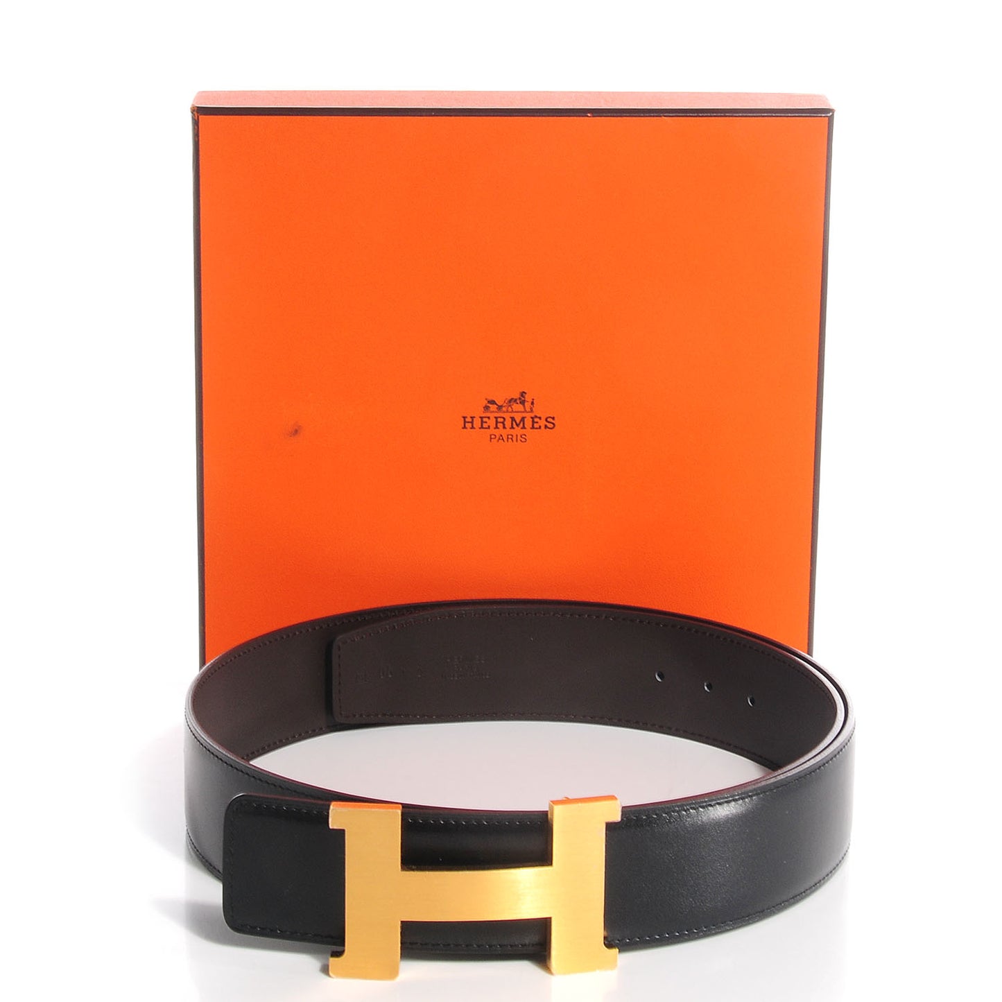 Box Chamonix Reversible Gold Constance 42mm H Belt 95 Black Chocolate