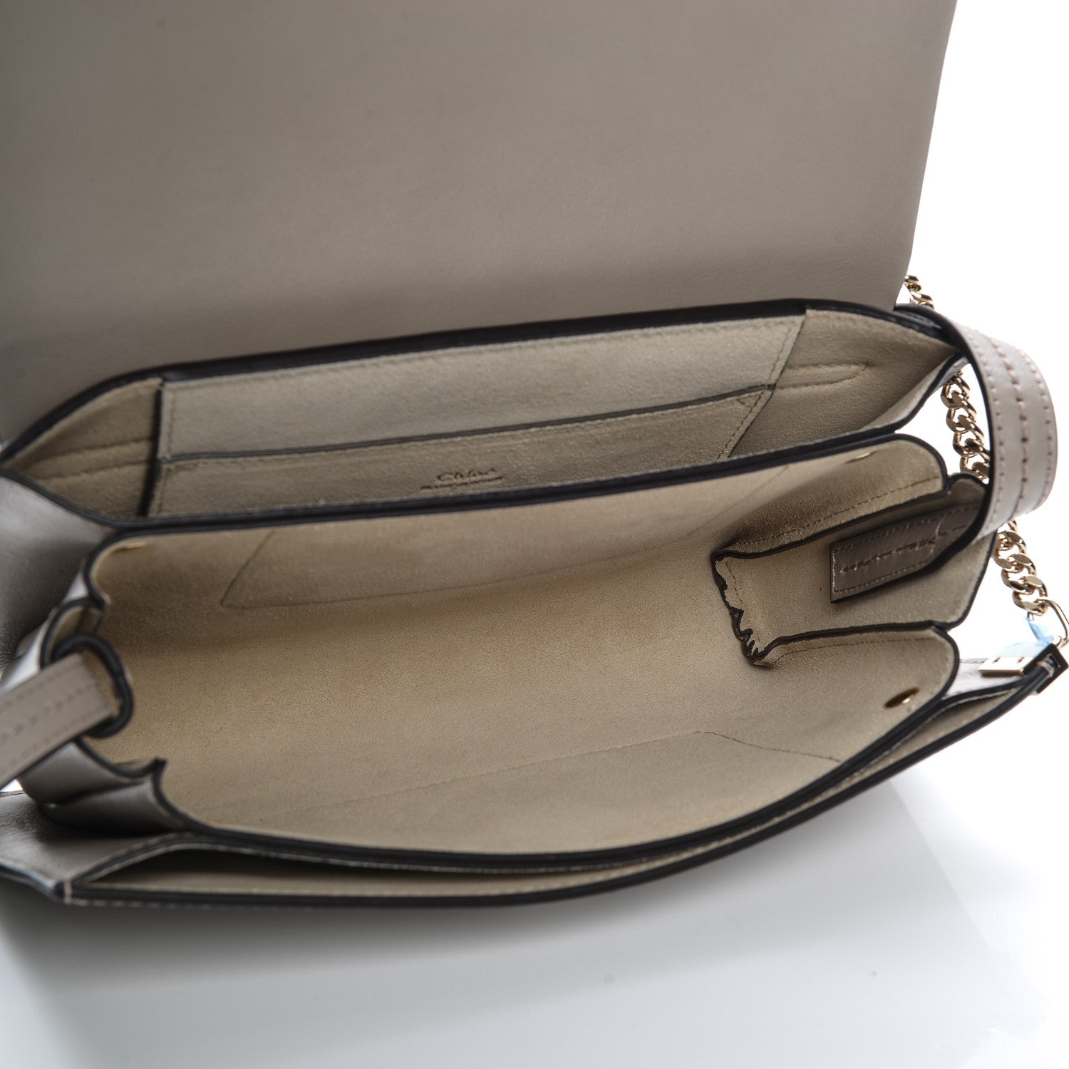 Chloe Suede Calfskin Small Faye Shoulder Bag Motty Grey 5 of 7
