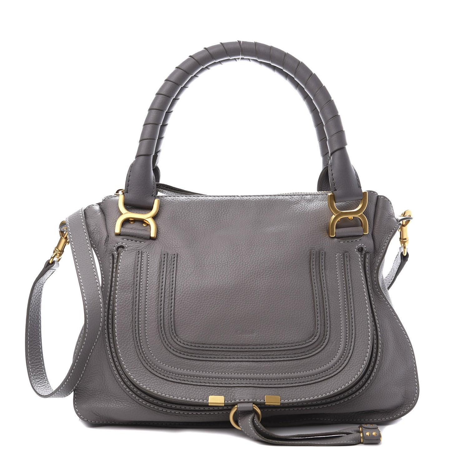 Calfskin Medium Marcie Satchel Cashmere Grey