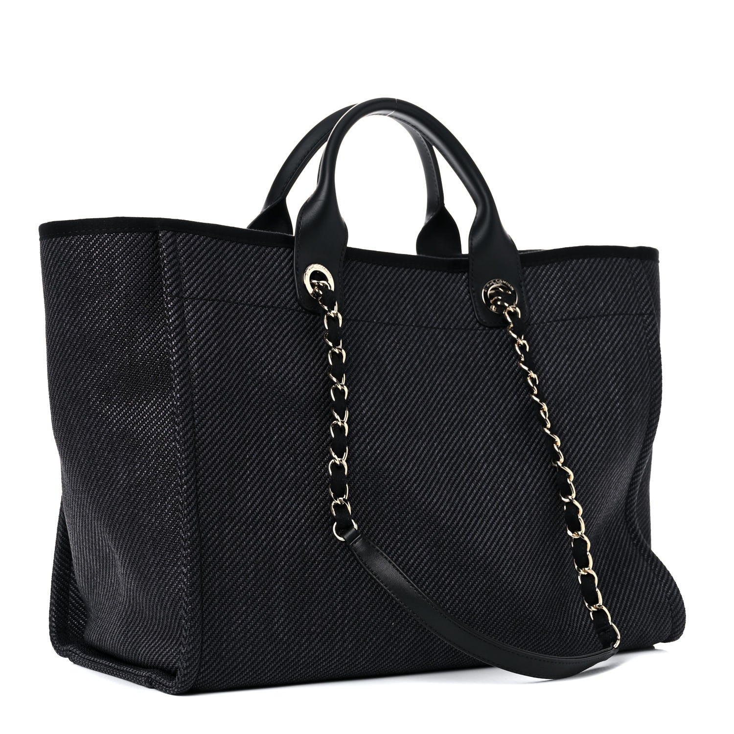Chanel Canvas Medium Deauville Tote Black 3 of 11