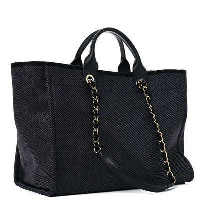 Chanel Canvas Medium Deauville Tote Black 3 of 11