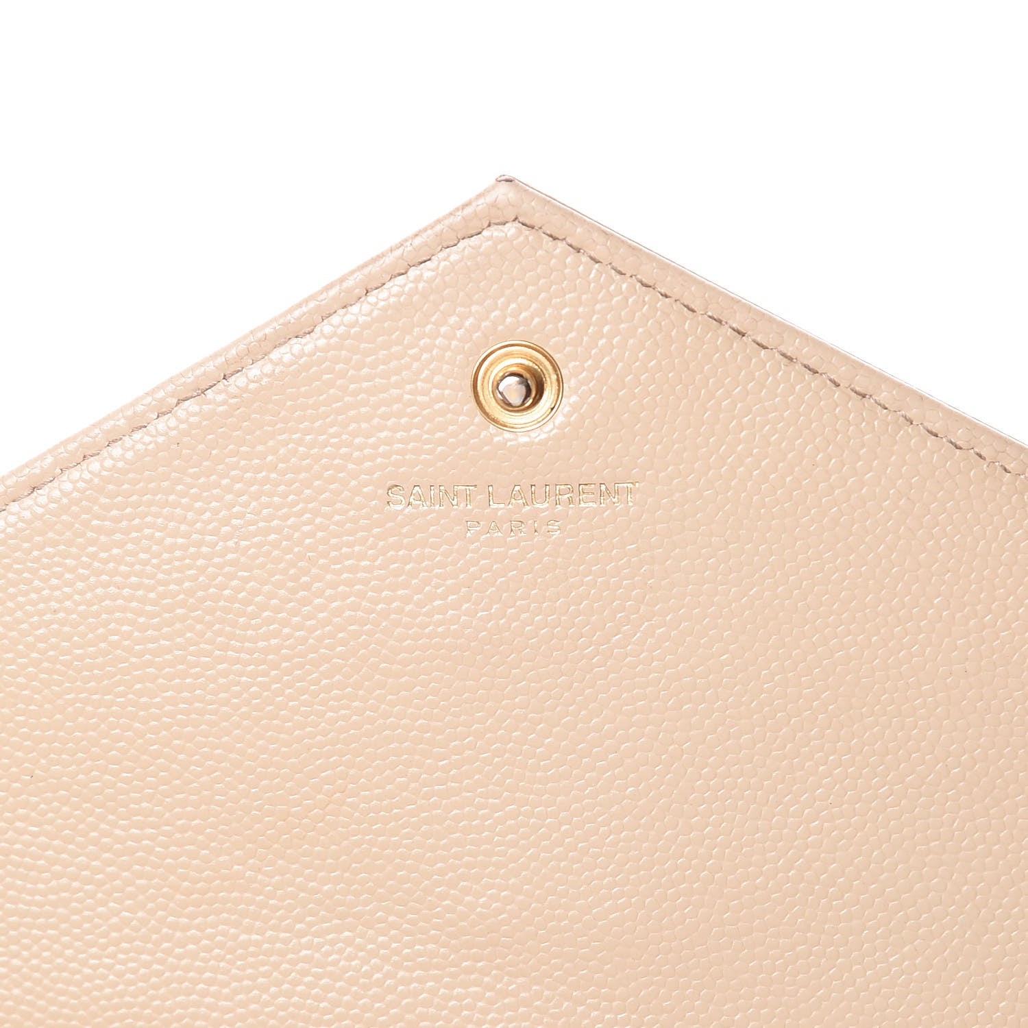 Saint Laurent Grain De Poudre Matelasse Chevron Monogram Chain Wallet Deep Beige 6 of 21