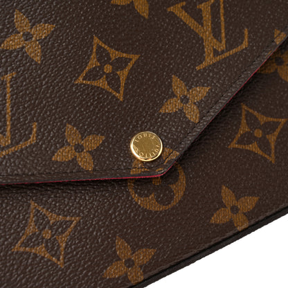 Louis Vuitton Monogram Pochette Felicie Chain Wallet Fuchsia 14 of 15