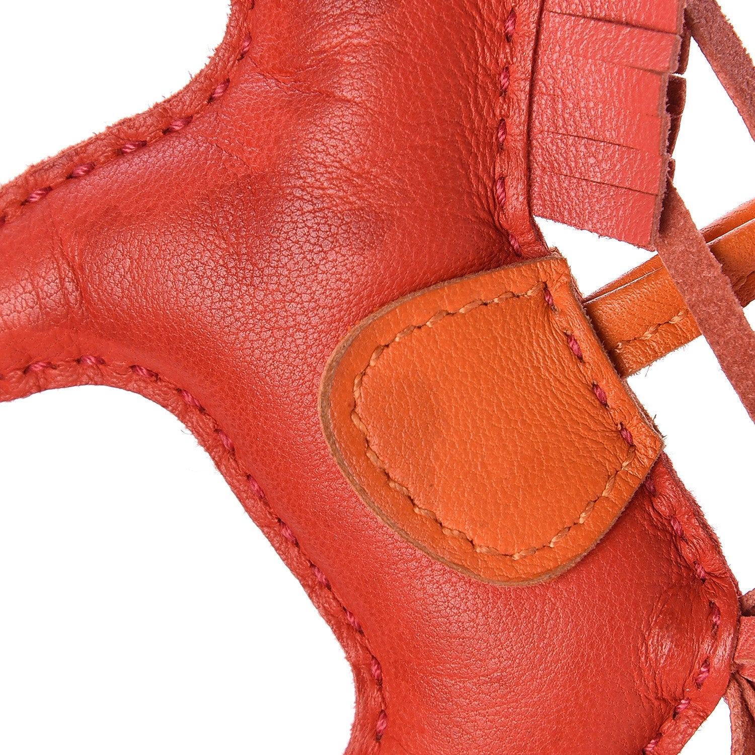 Hermes Milo Lambskin Grigri Rodeo Horse Bag Charm PM Rouge Rose Indien Jaipur Feu 6 of 6