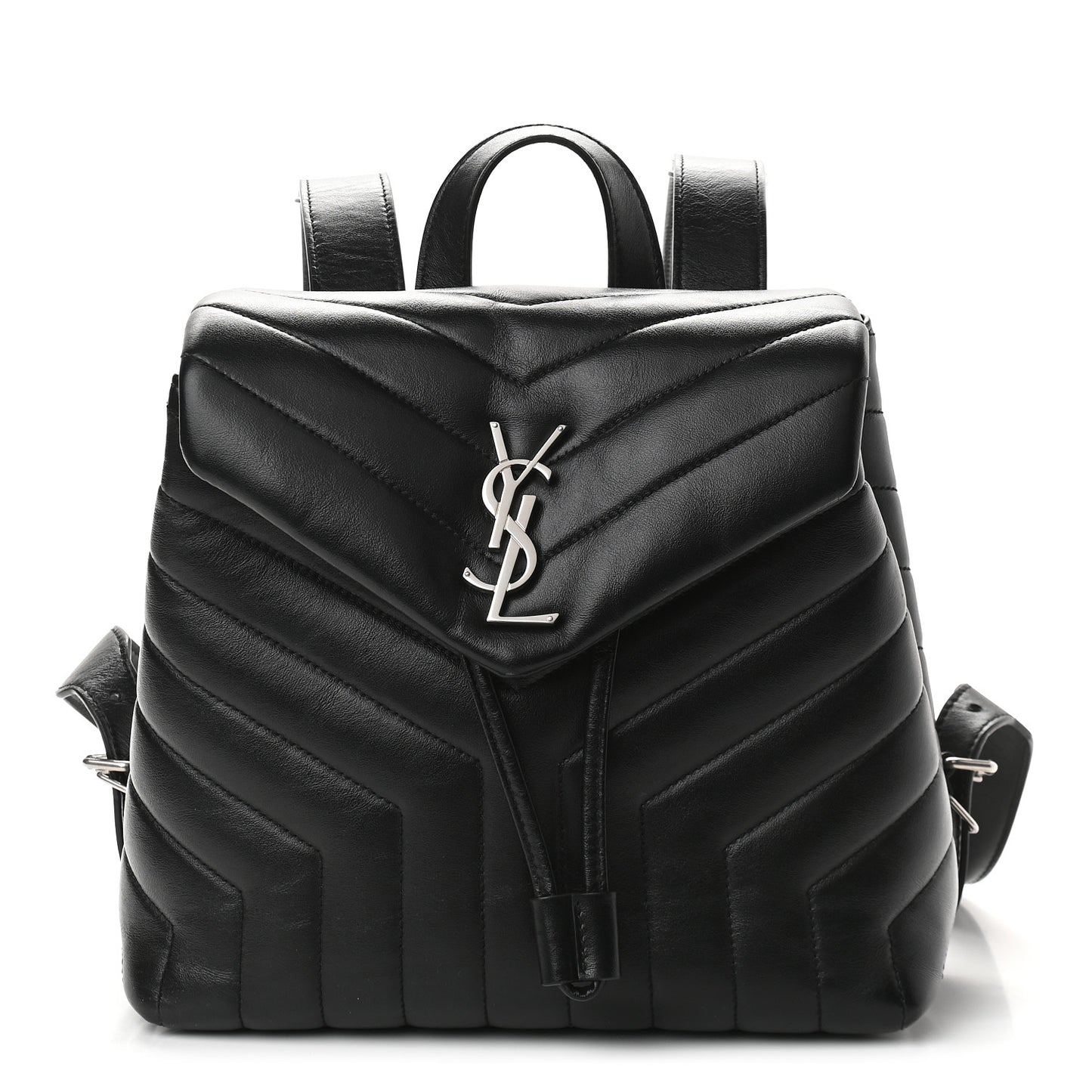 Calfskin Y Quilted Monogram Small Loulou Backpack Black