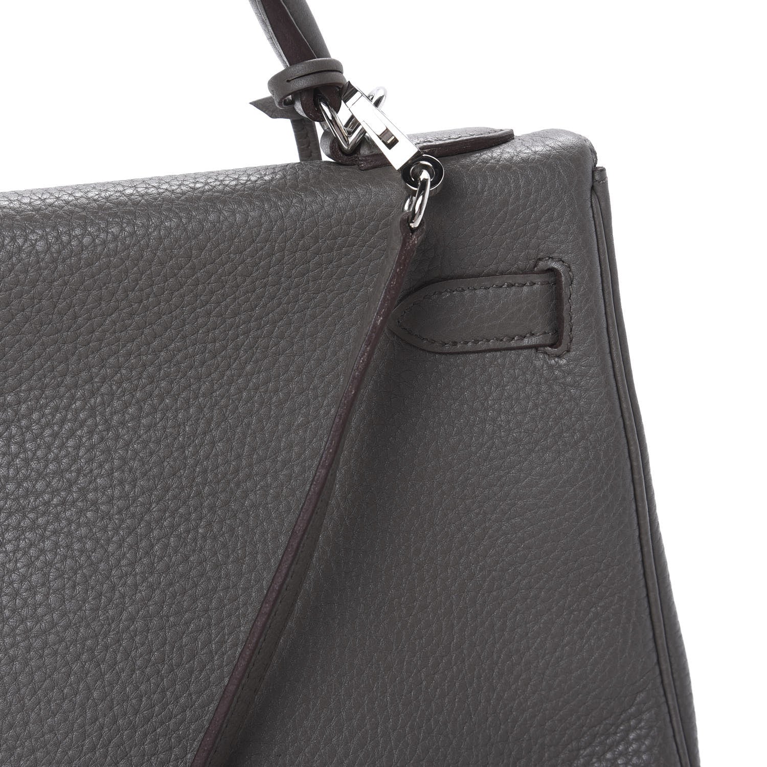 Hermes Taurillon Clemence Kelly Retourne 32 Etain 9 of 14