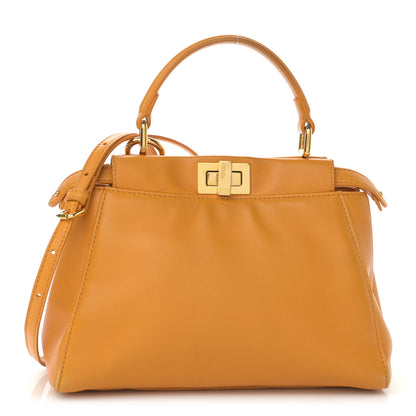Fendi Nappa Mini Peekaboo Iconic Satchel Giallo Syrup 1 of 21