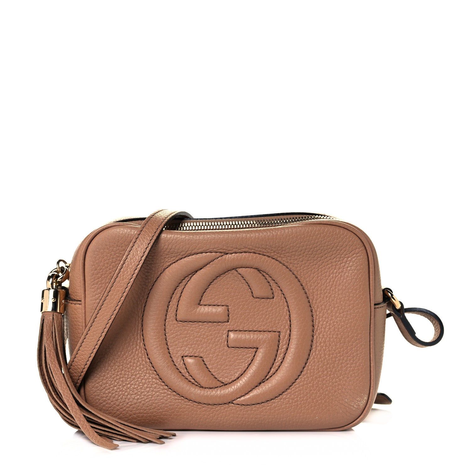 Gucci Pebbled Calfskin Small Soho Disco Bag Camelia 1 of 11