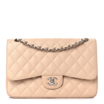 Chanel Caviar Quilted Jumbo Double Flap Beige Clair 1 of 27