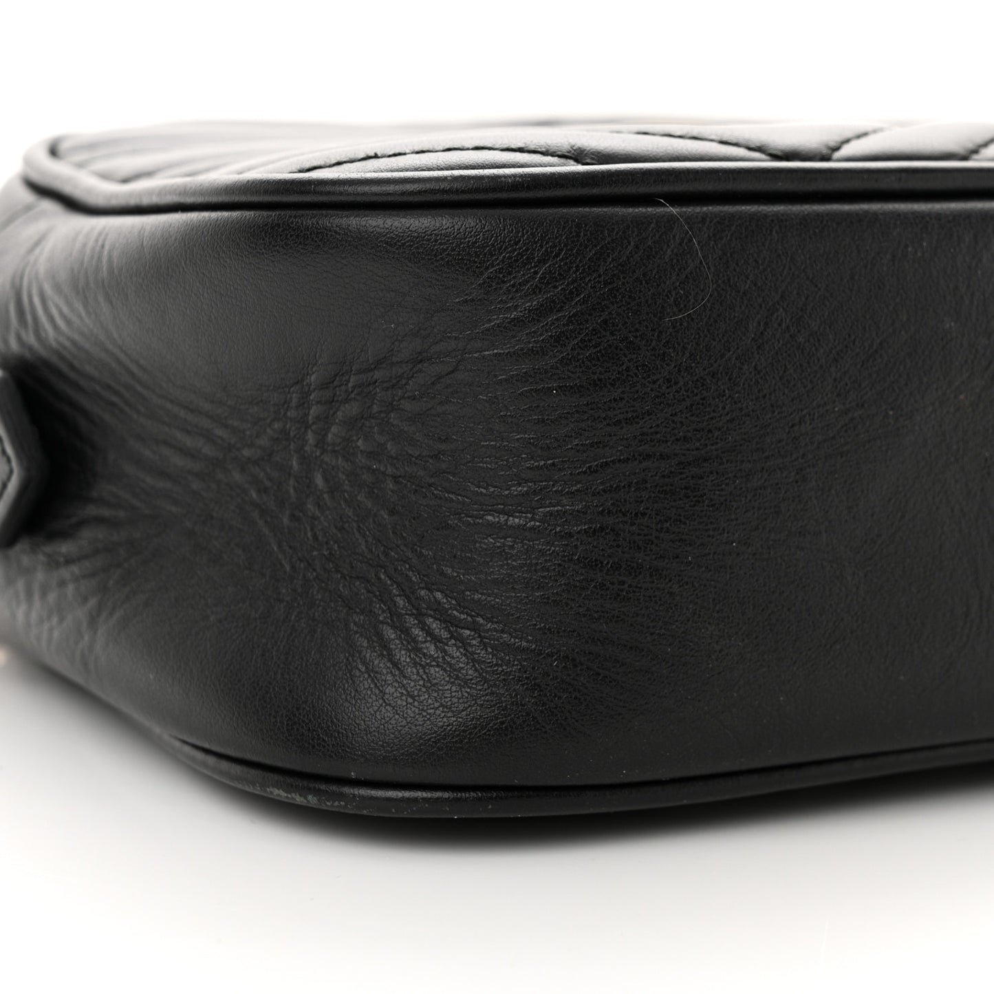 Calfskin Matelasse Small GG Marmont Chain Shoulder Bag Black