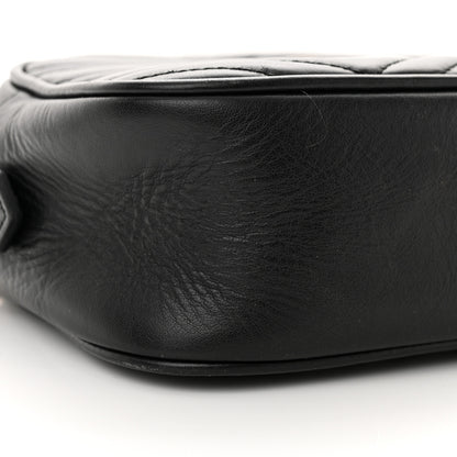 Gucci Calfskin Matelasse Small GG Marmont Chain Shoulder Bag Black 10 of 15