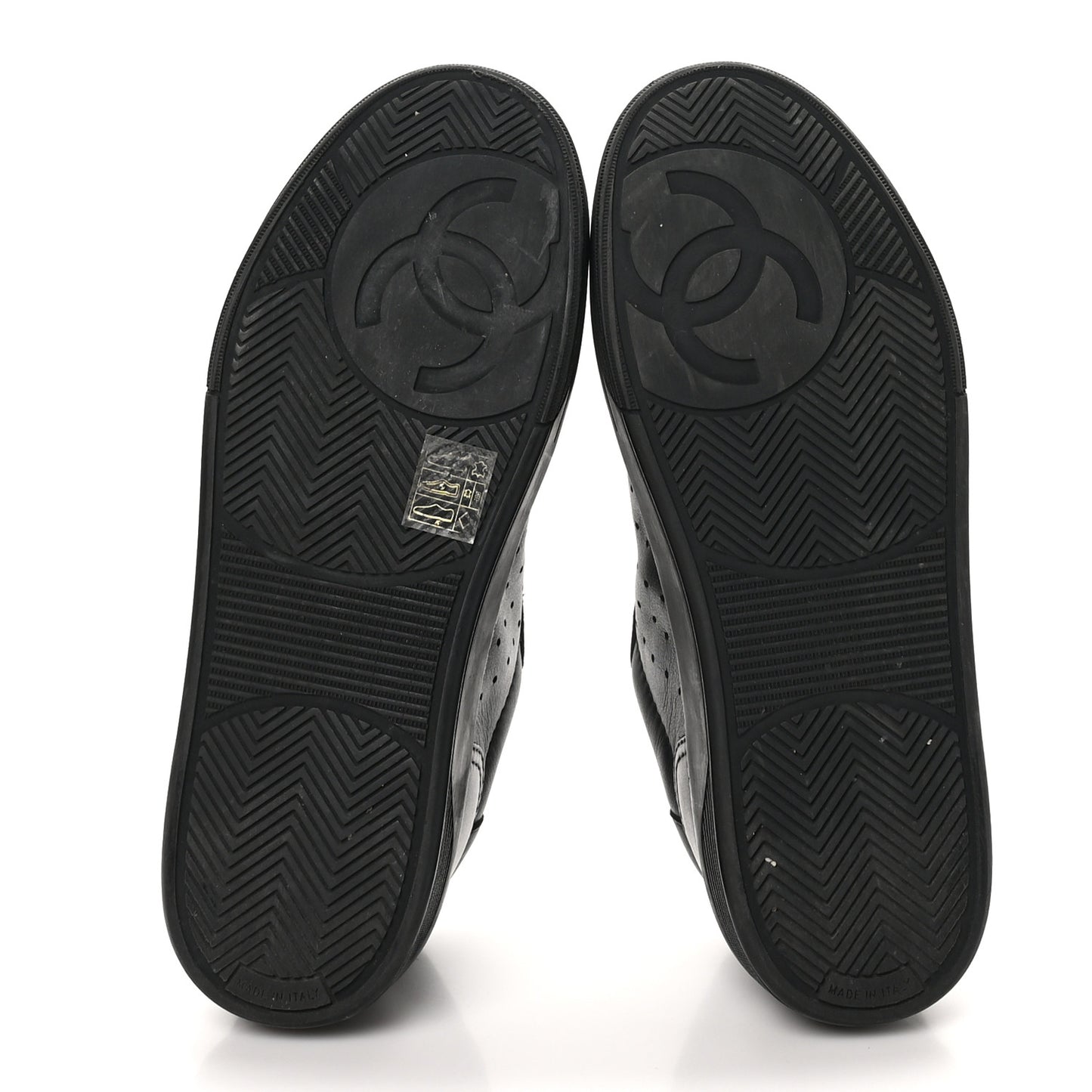 Calfskin CC Womens Sneakers 37.5 Black