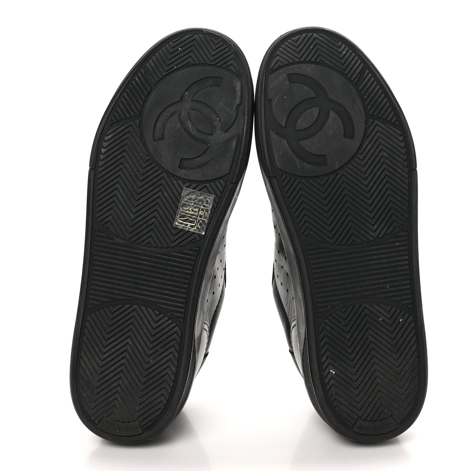 Chanel Calfskin CC Womens Sneakers 37.5 Black 7 of 10