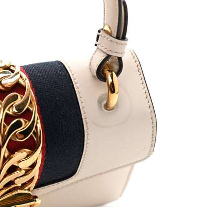 Gucci Calfskin Mini Sylvie Top Handle Bag White 12 of 19