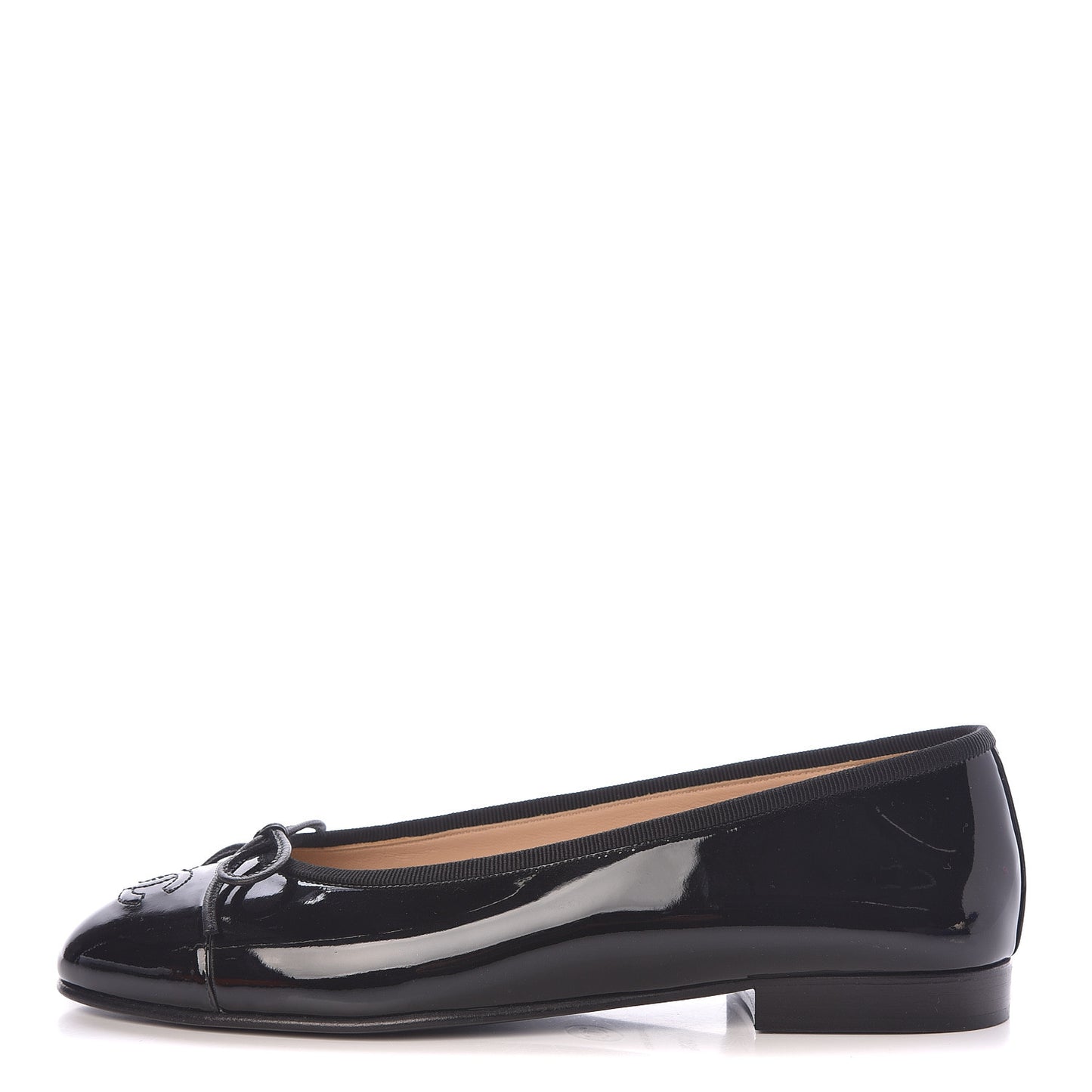 Patent CC Cap Toe Ballerina Flats 36.5 Black