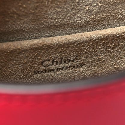 Chloe Calfskin Suede Crocodile Embossed Small Nile Bracelet Bag Crimson Pink 6 of 11