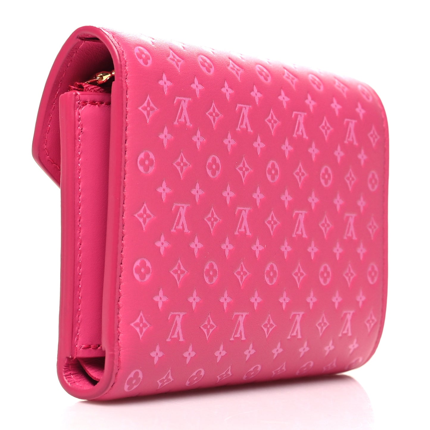 Calfskin Nanogram Embossed Victorine Wallet Rose