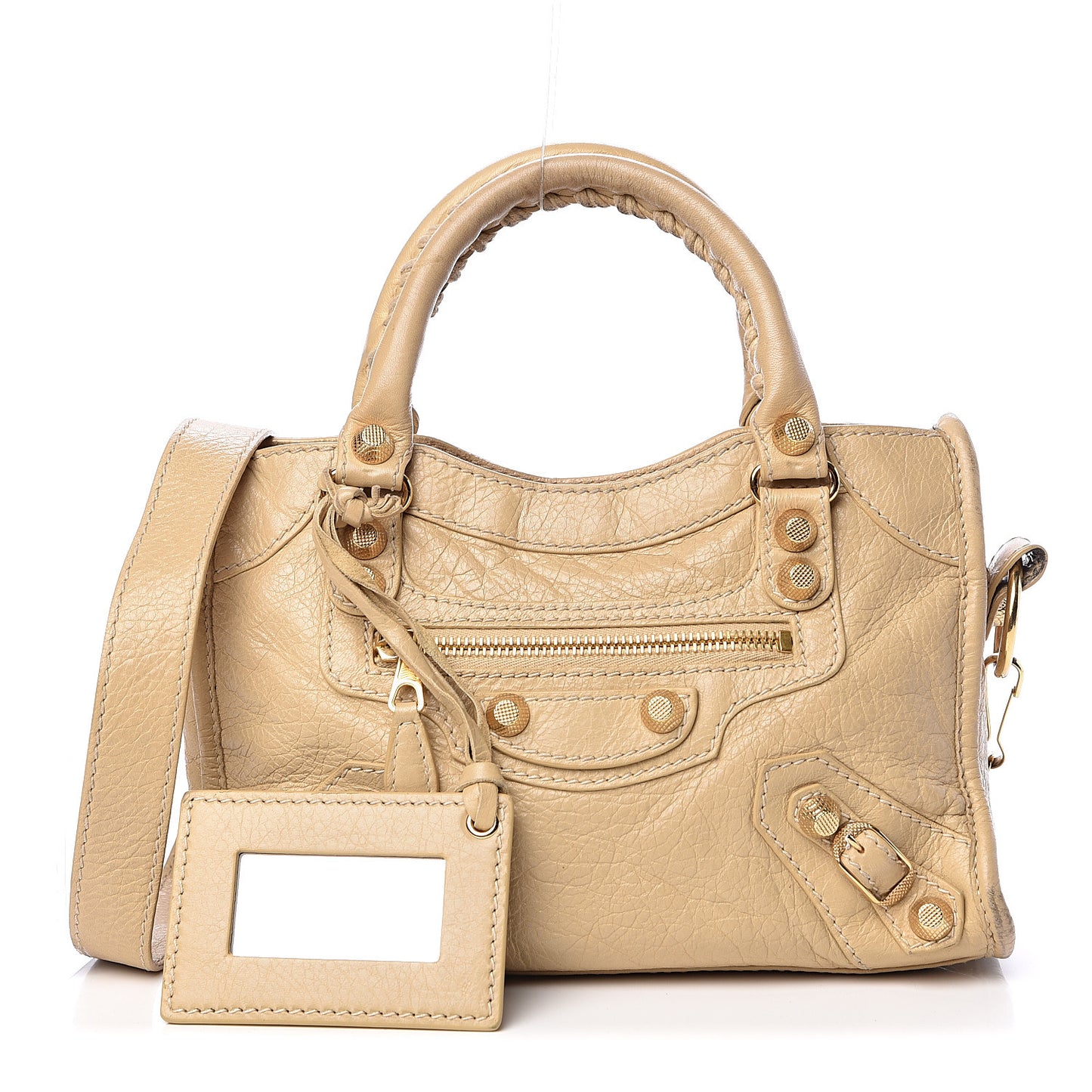 Agneau Giant 12 Gold Hardware Mini City Beige Oryx