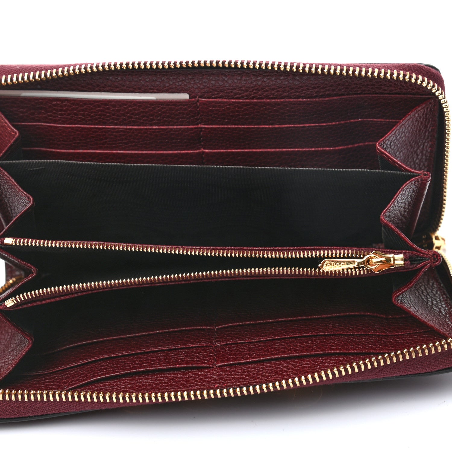 Gucci Grainy Calfskin Zumi Zip Around Wallet Vintage Bordeaux 5 of 7