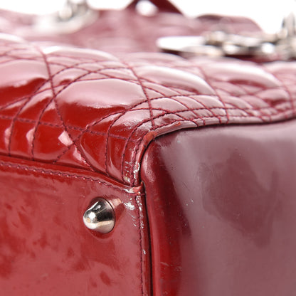 Christian Dior Patent Cannage Large Lady Dior Red 10 of 30