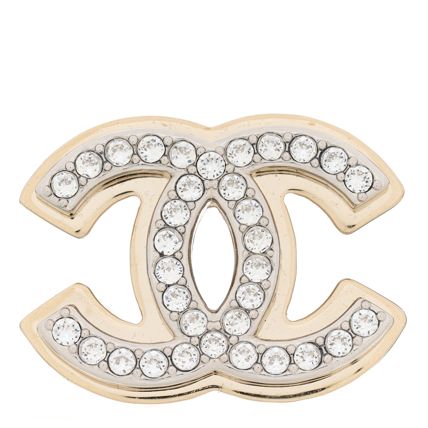 Crystal CC Brooch Gold Silver