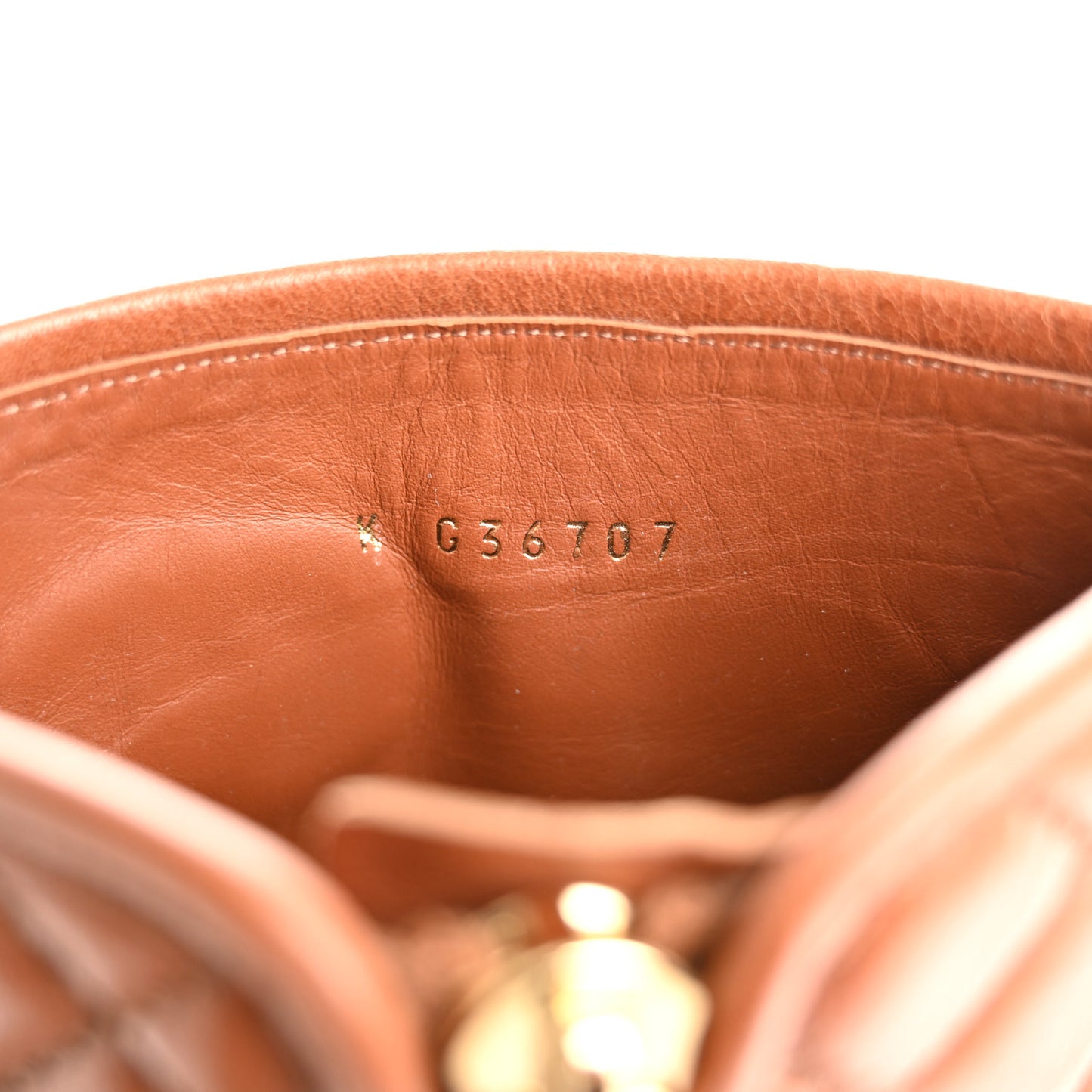 Calfskin CC Logo Mid Calf Boots 38.5 Caramel