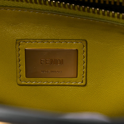 Fendi Vitello Morgan Shiny Nappa Medium Peekaboo Iconic Satchel Piombo Lime 6 of 8