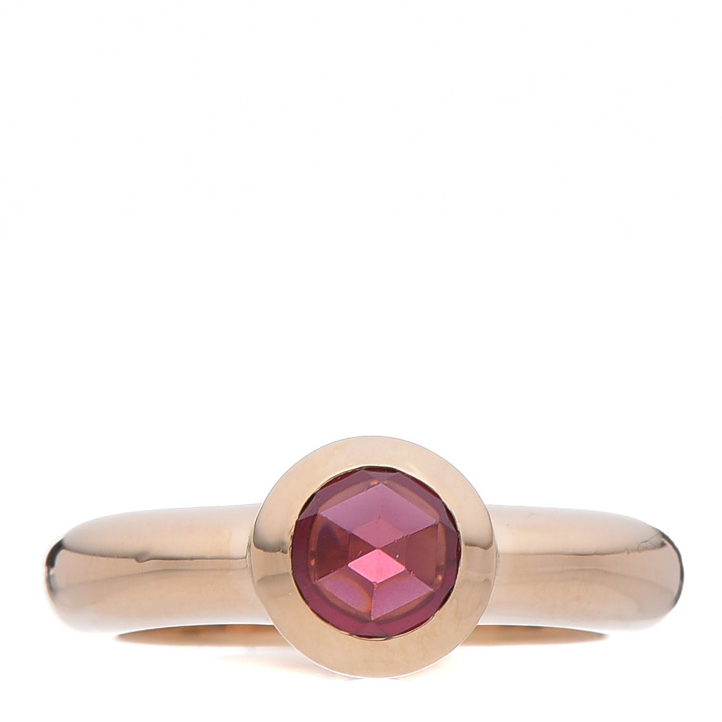 18K Yellow Gold Garnet Ring 52 6