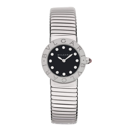 Bulgari Stainless Steel Diamond 26mm Tubogas Quartz Watch Black 1 of 5