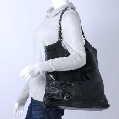 Chanel Patent Patchwork Brooklyn Tote Black 2 of 7