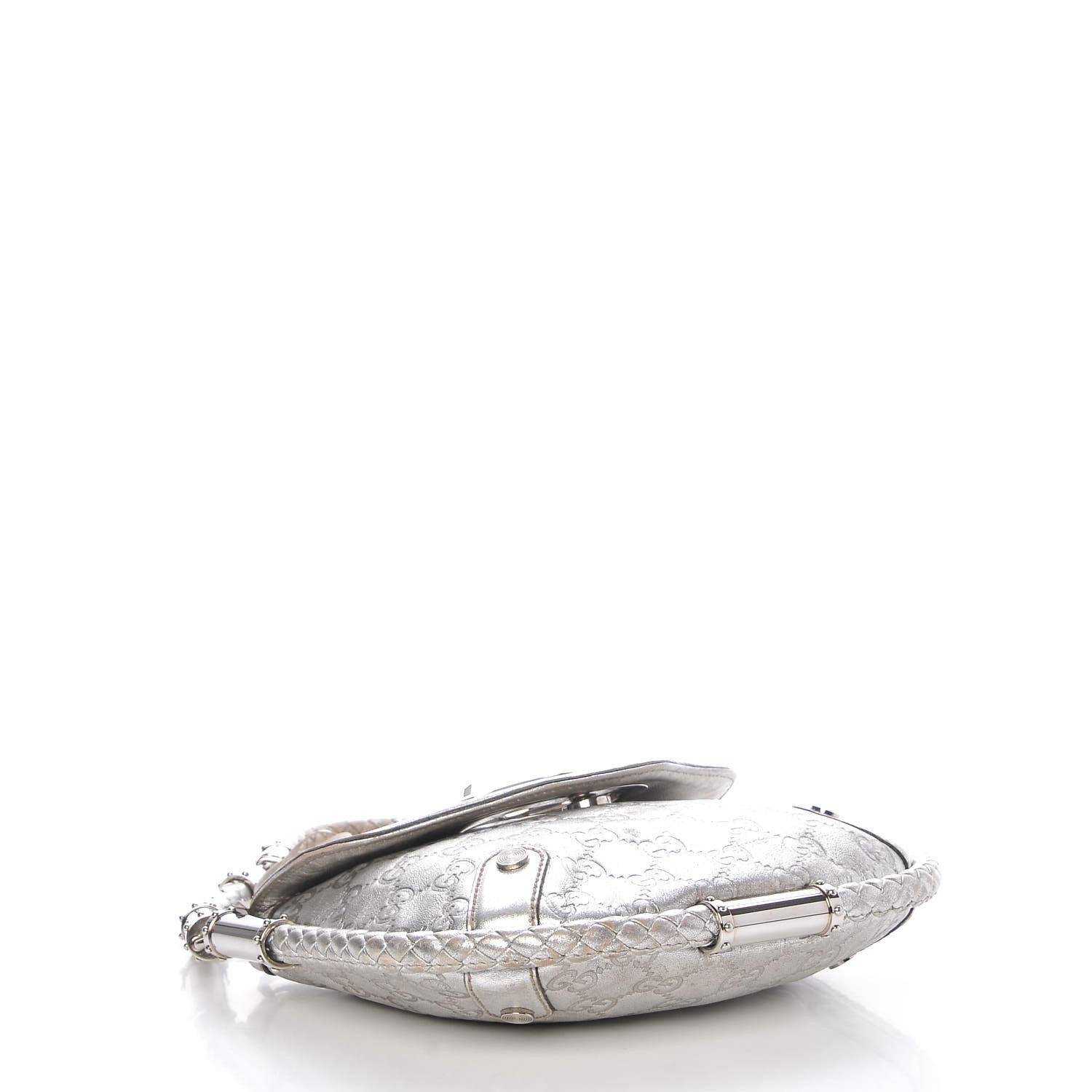 Gucci Guccissima Small Britt Tassel Shoulder Bag Silver 4 of 18