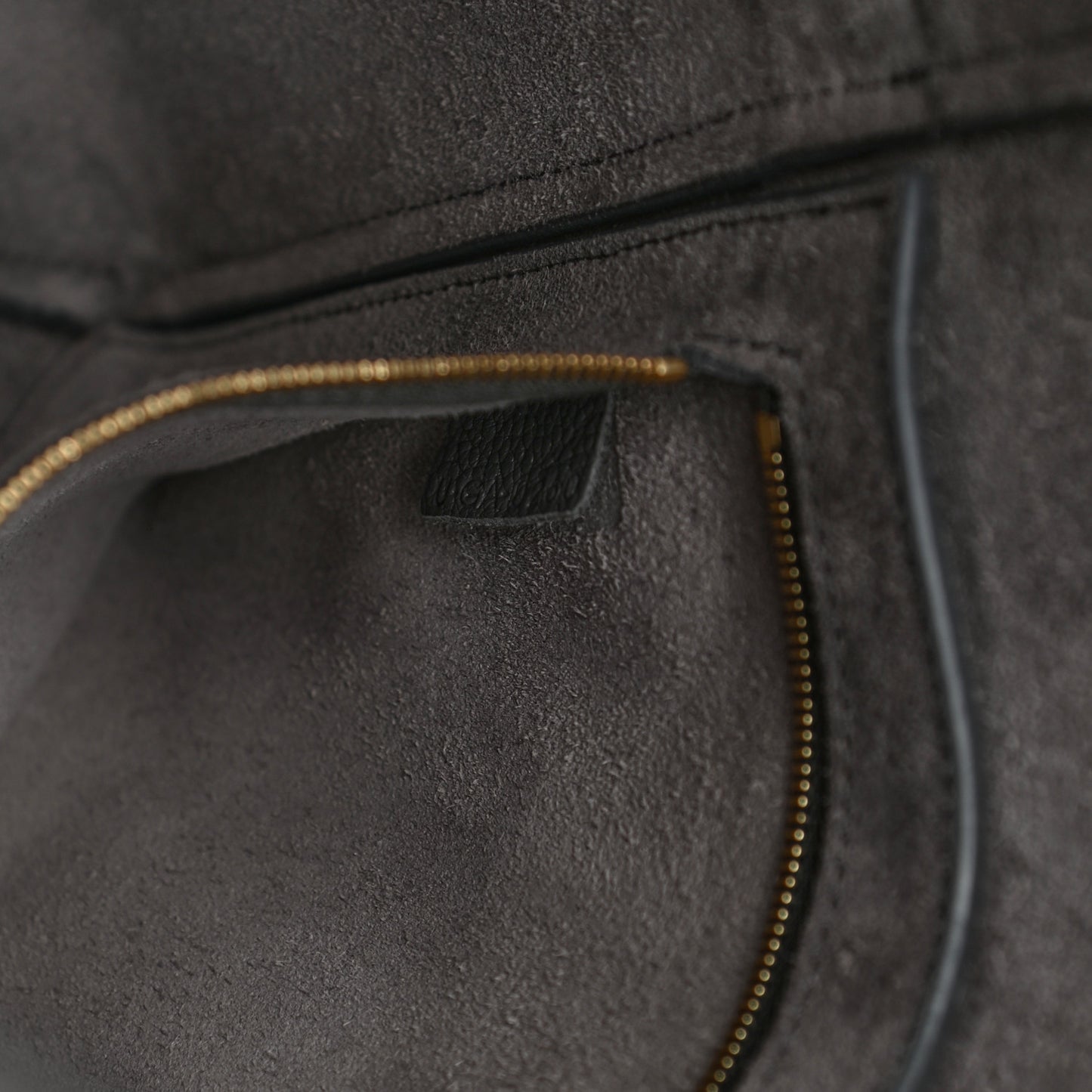 Soft Grained Calfskin Sangle Bucket Bag Grey