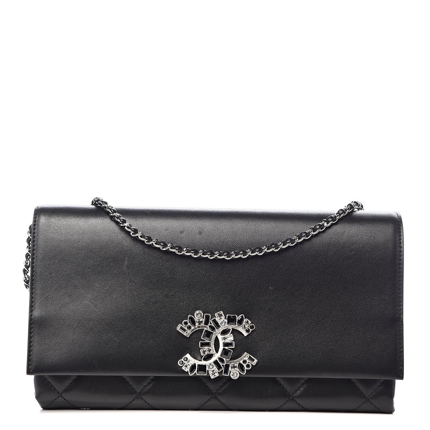 Chanel Lambskin Crystal Evening Clutch Black 1 of 18