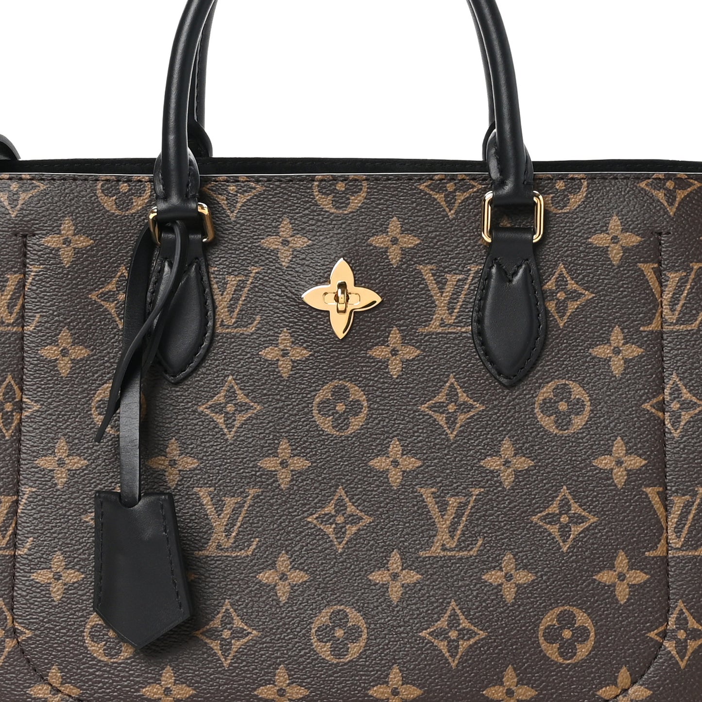 Monogram Flower Tote Black