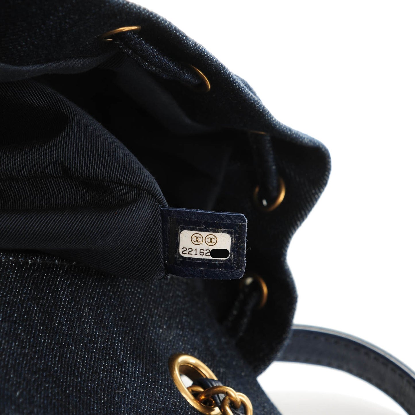 Washed Denim Quilted Small Urban Spirit Backpack Dark Blue