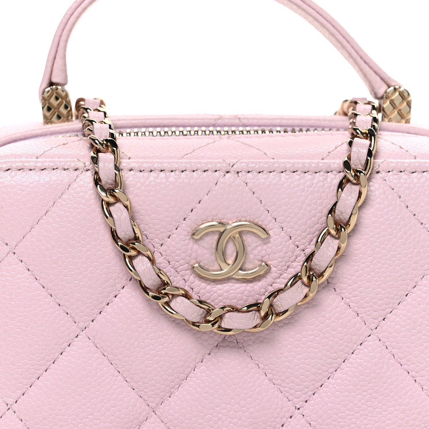 Chanel Caviar Quilted Top Handle Vanity Case Pink 9 of 11