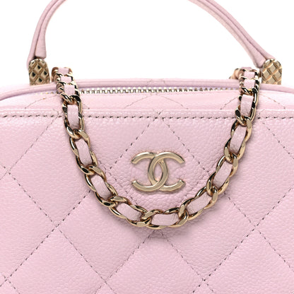 Chanel Caviar Quilted Top Handle Vanity Case Pink 9 of 11