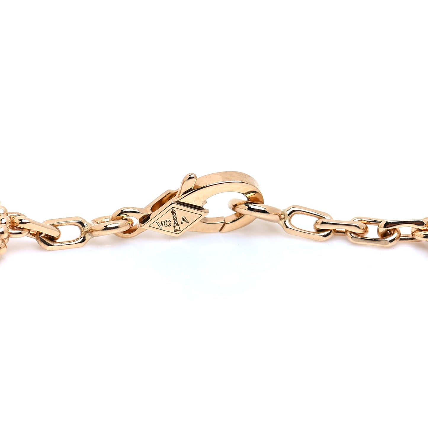 18K Yellow Gold 10 Motifs Guilloche Vintage Alhambra Necklace